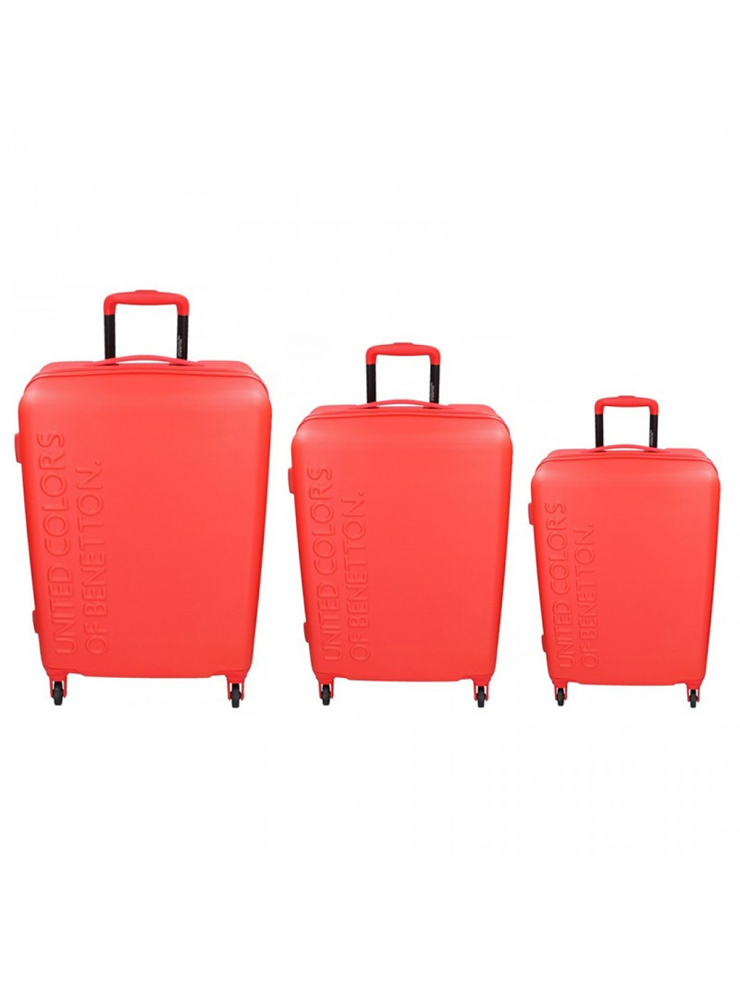 Sada 3 cestovních kufrů United Colors of Benetton Aura S M L – červená