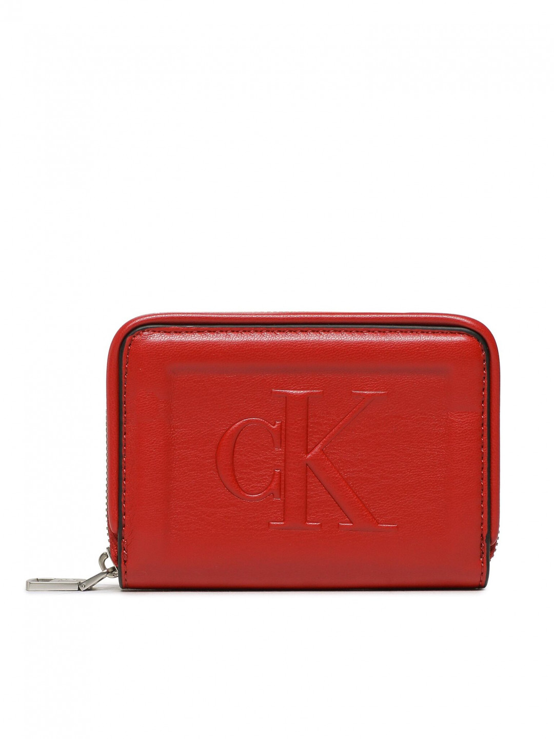 Calvin Klein Jeans Malá dámská peněženka Sculpted Med Zip Around Pipping K60K610353 Červená