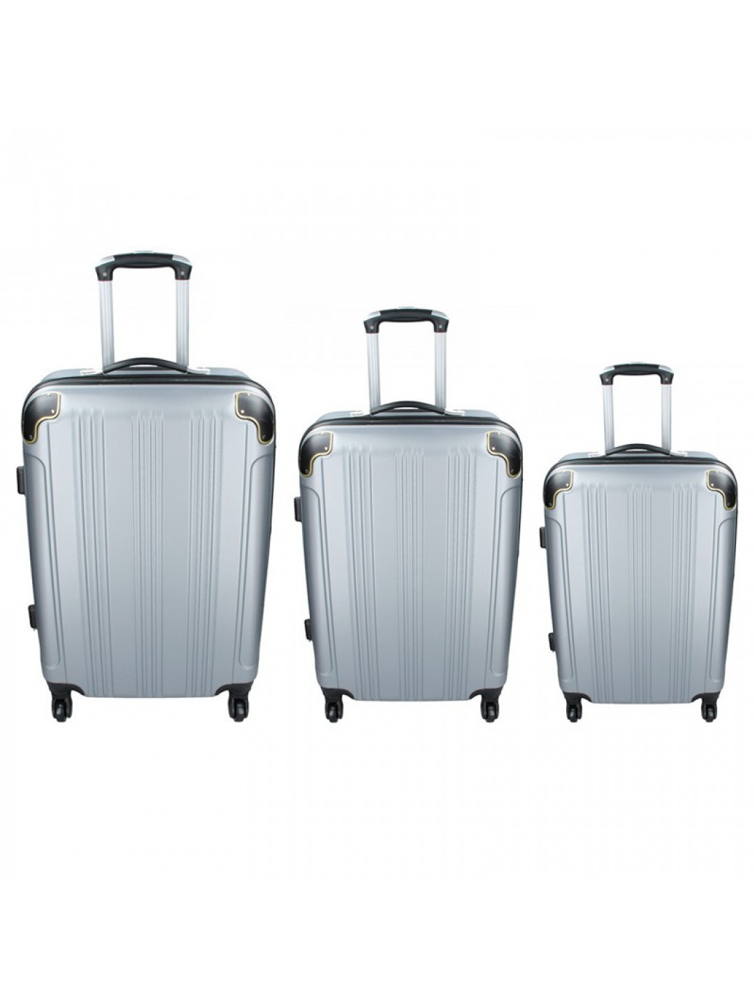 Sada 3 cestovních kufrů Madisson Michaela S M L – stříbrná