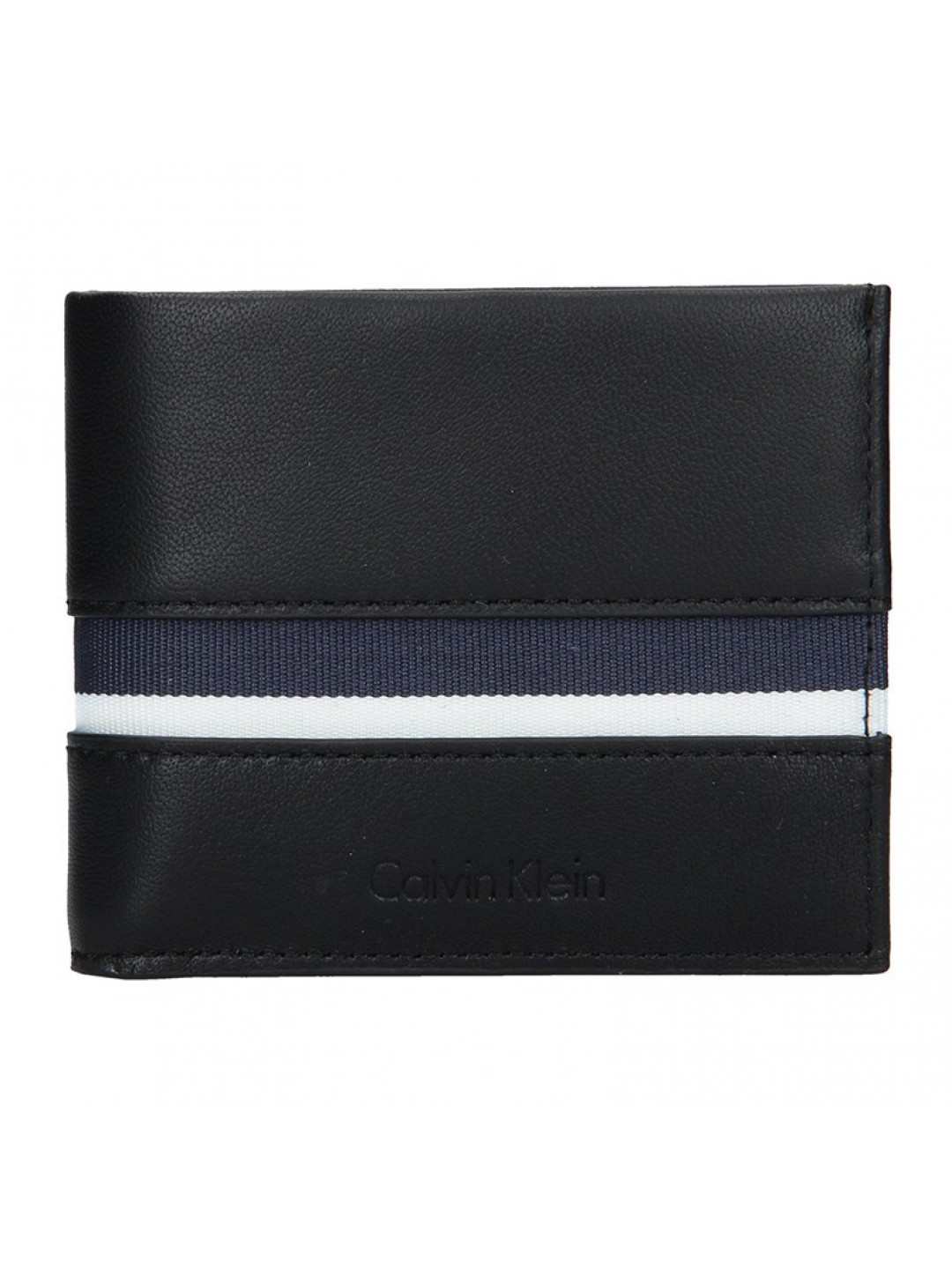 Pánská kožená slim peněženka Calvin Klein Alf – černo-modrá