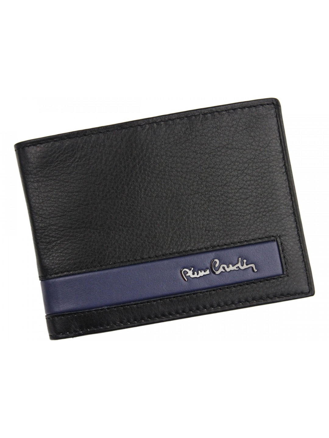 Pánská kožená peněženka Pierre Cardin Roger – černo-modrá