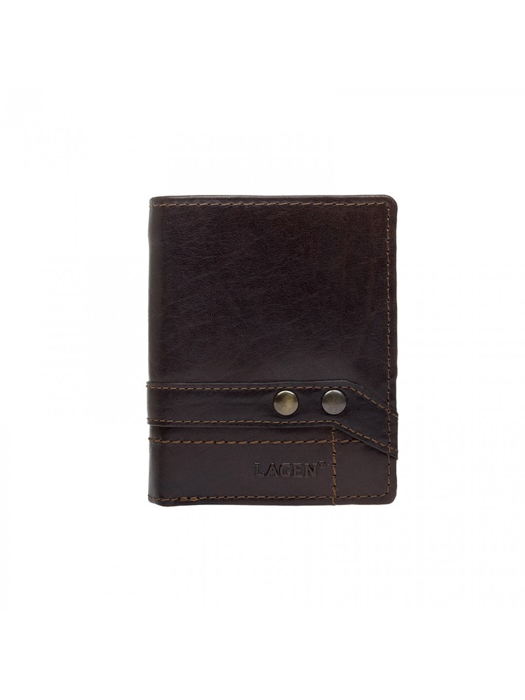 Pánská kožená peněženka Lagen Jaron – tmavě hnědá