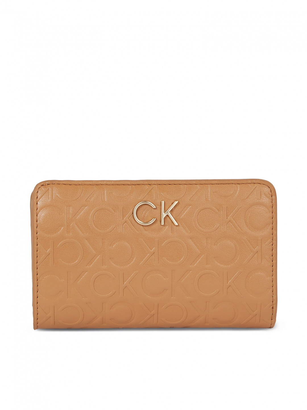 Calvin Klein Dámská peněženka Re-Lock Bifold Fr Wallet Emb K60K611318 Hnědá