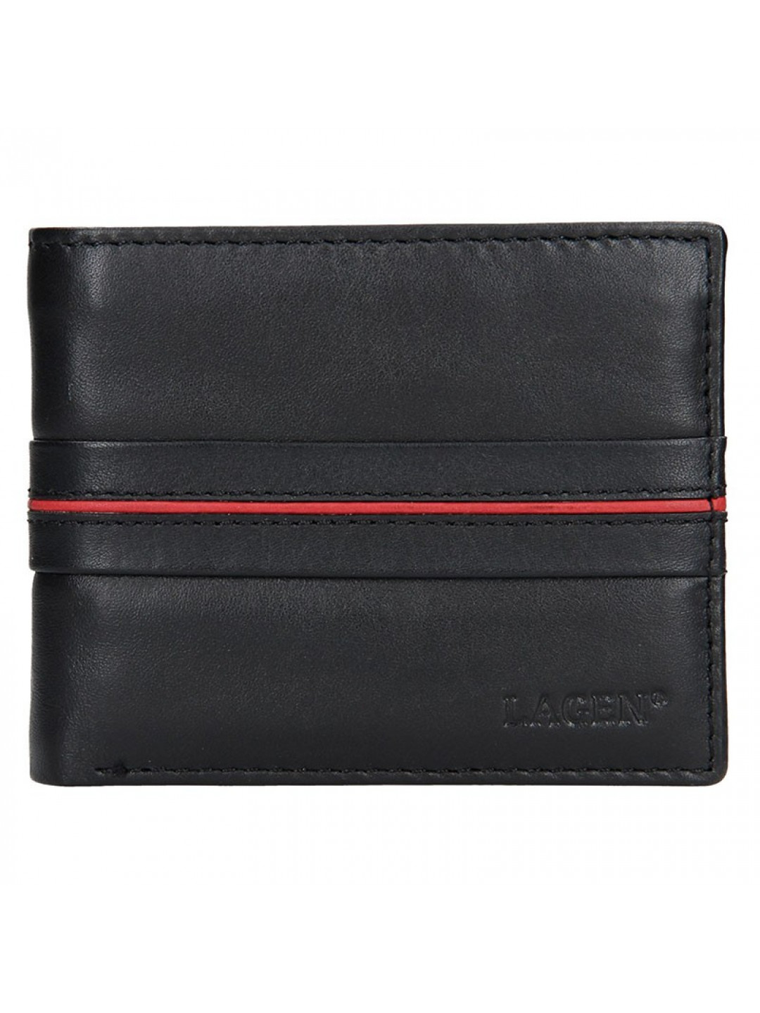Pánská kožená peněženka Lagen Jonas – černo-červená