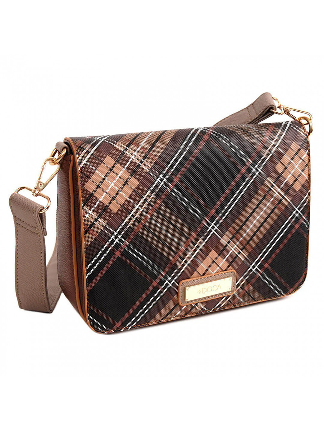 Dámská crossbody kabelka Doca 14179 syntetická kůže hnědá