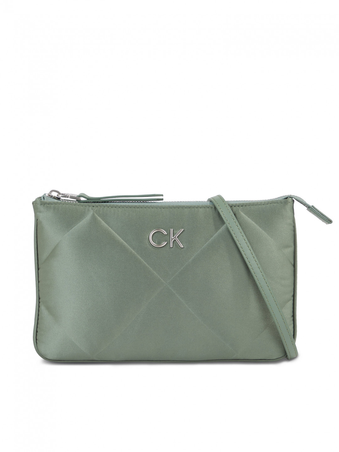 Calvin Klein Kabelka Re-Lock Quilt Crossbody – Satin K60K611299 Zelená