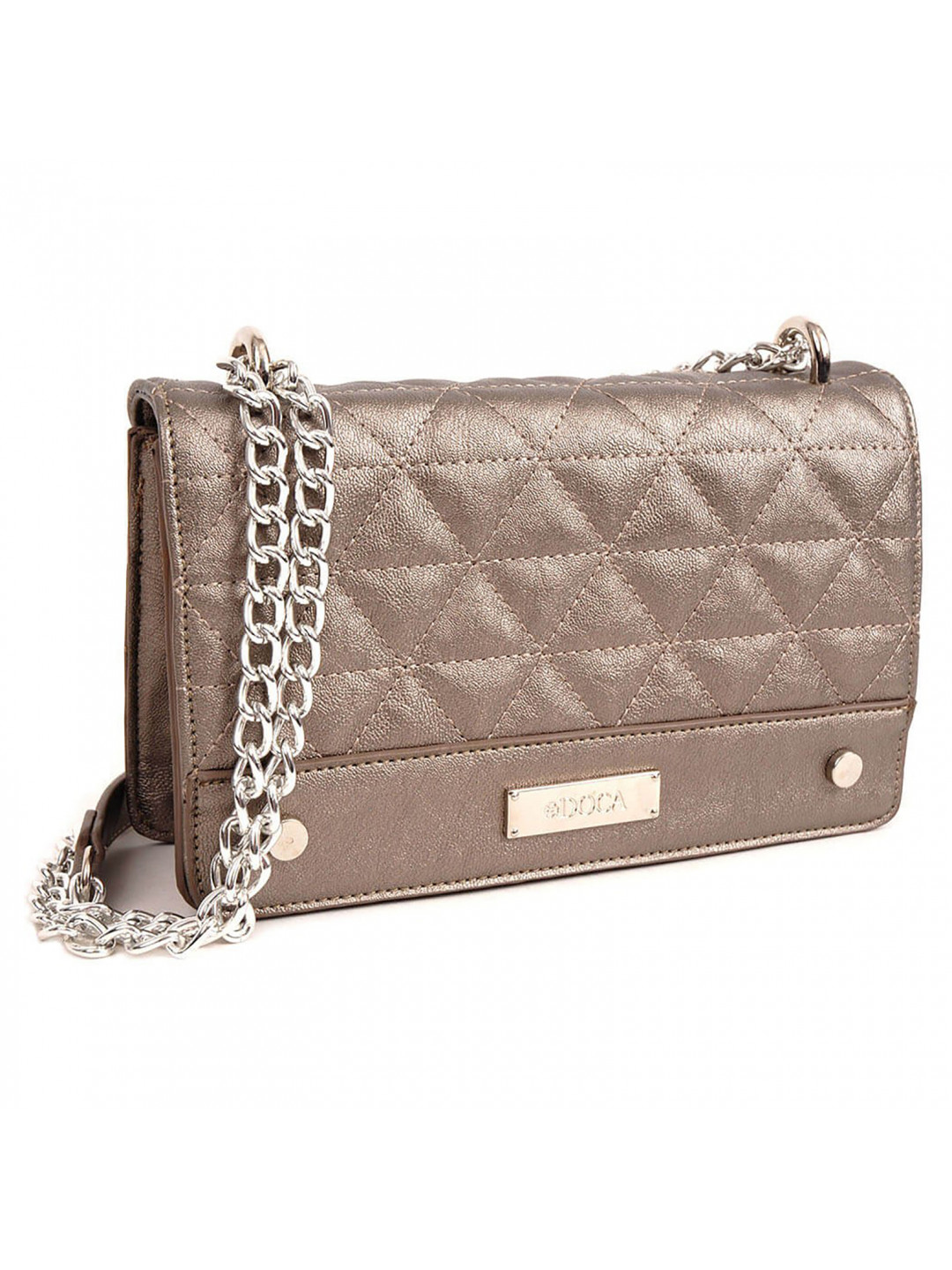 Dámská crossbody kabelka Doca 14122 syntetická kůže stříbrná
