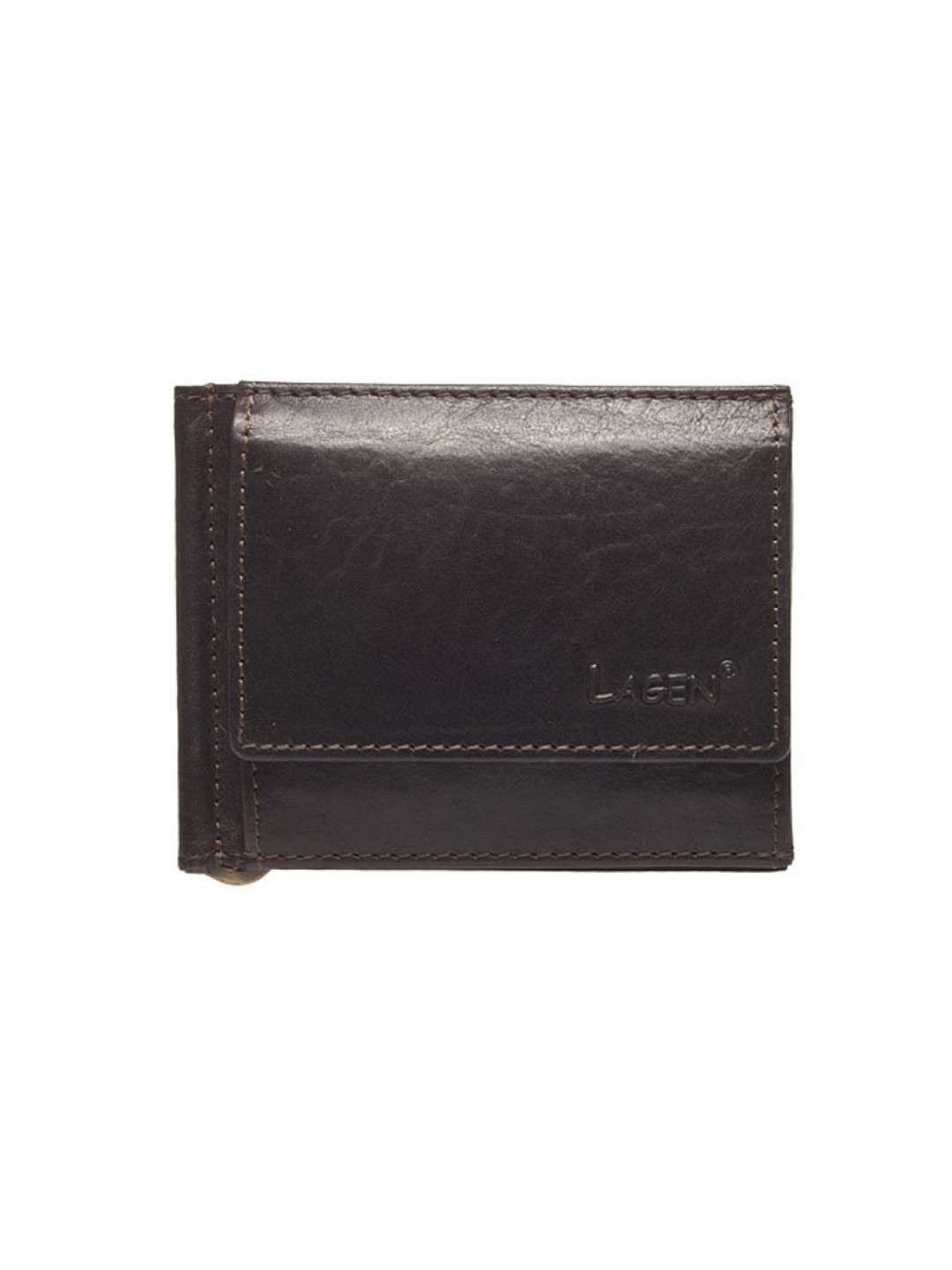 Pánská kožená peněženka Lagen Dolarro – tmavě hnědá