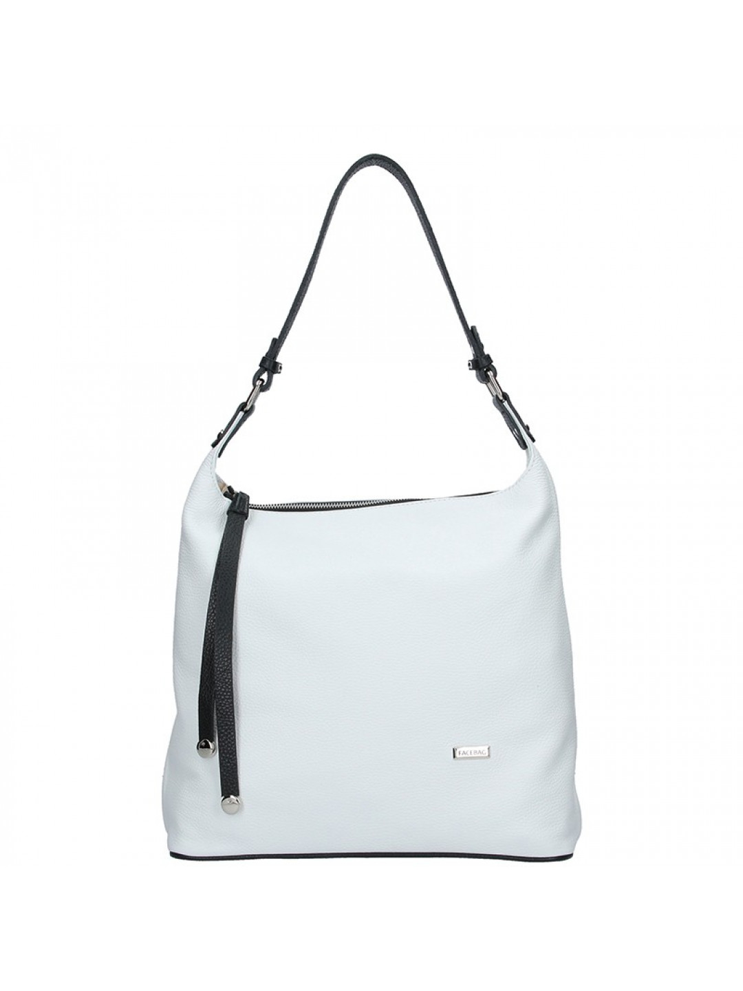 Dámská kožená kabelka Facebag Fionna – bílo-černá