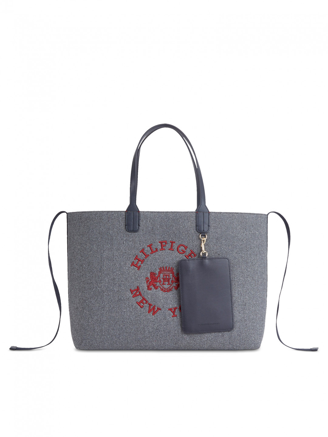 Tommy Hilfiger Kabelka Iconic Tommy Tote Wool Logo AW0AW15576 Šedá