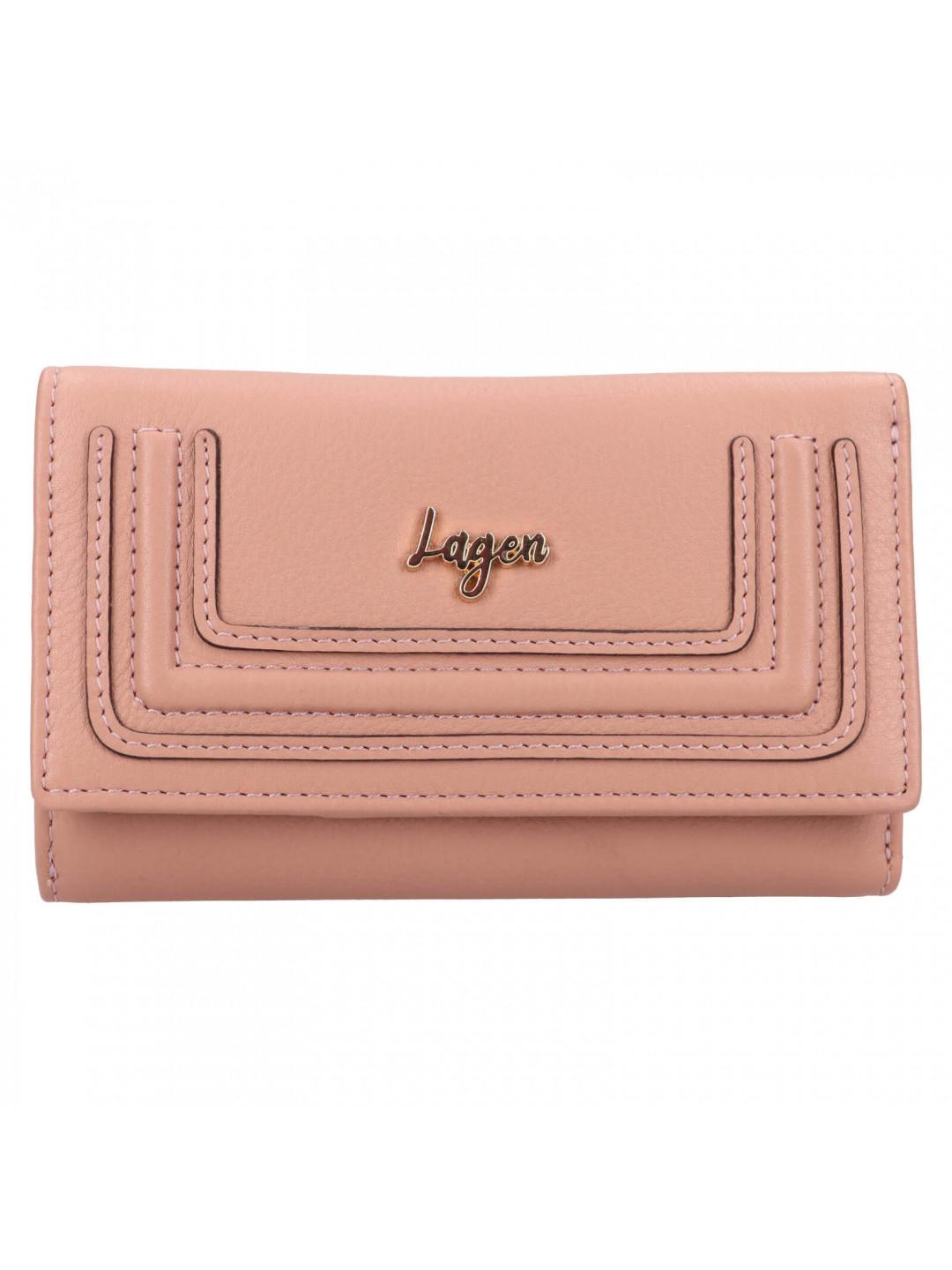 Malá dámská kožená peněženka Lagen Mika – růžová