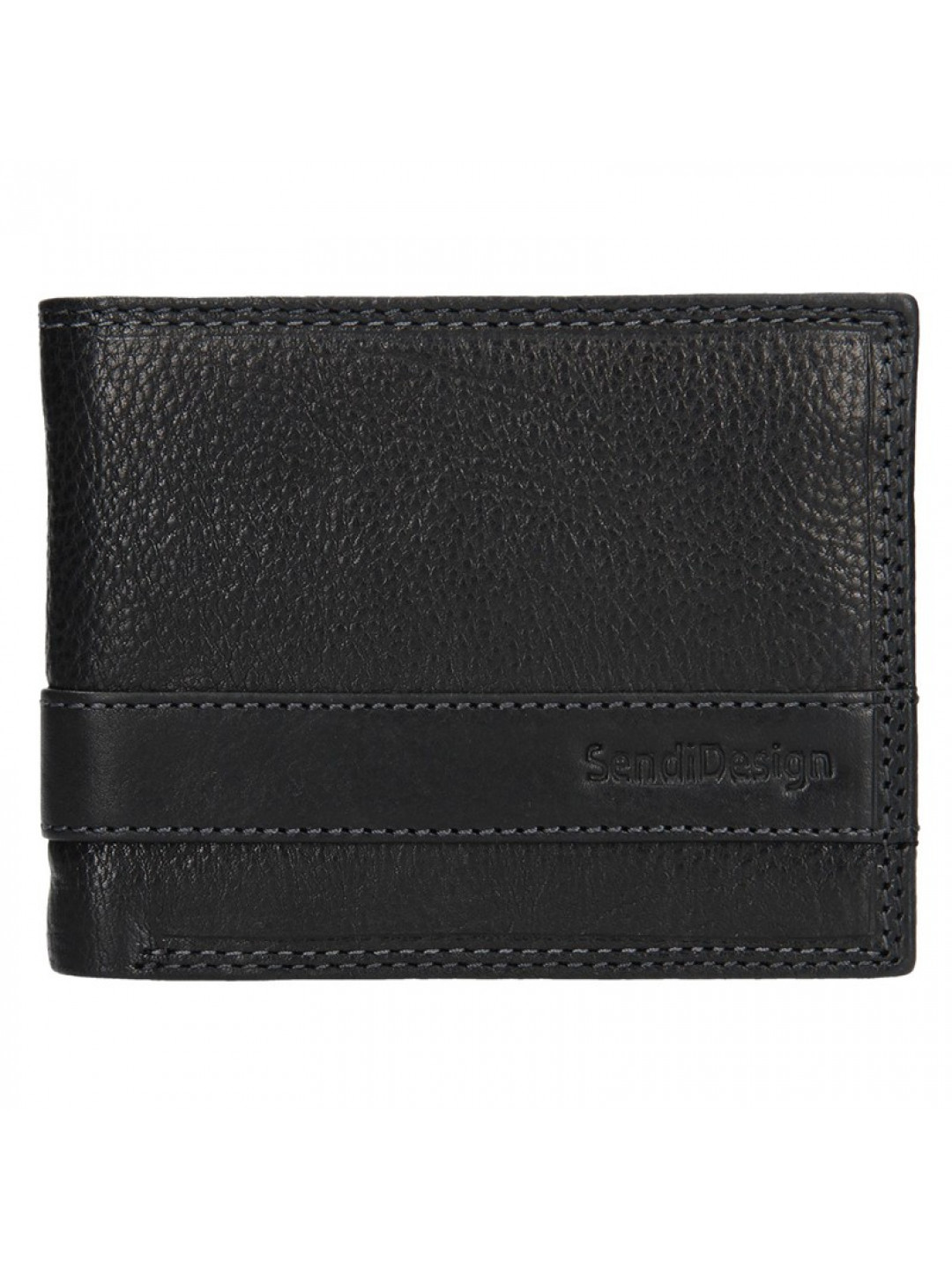 Panská kožená slim peněženka SendiDesign Rafael – černá