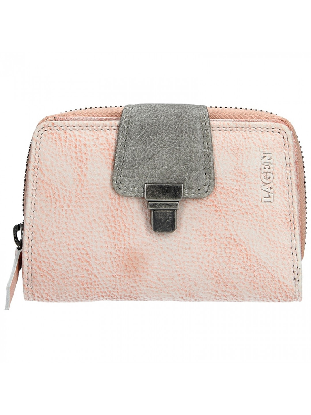 Dámská kožená peněženka Lagen Lea – světle růžová
