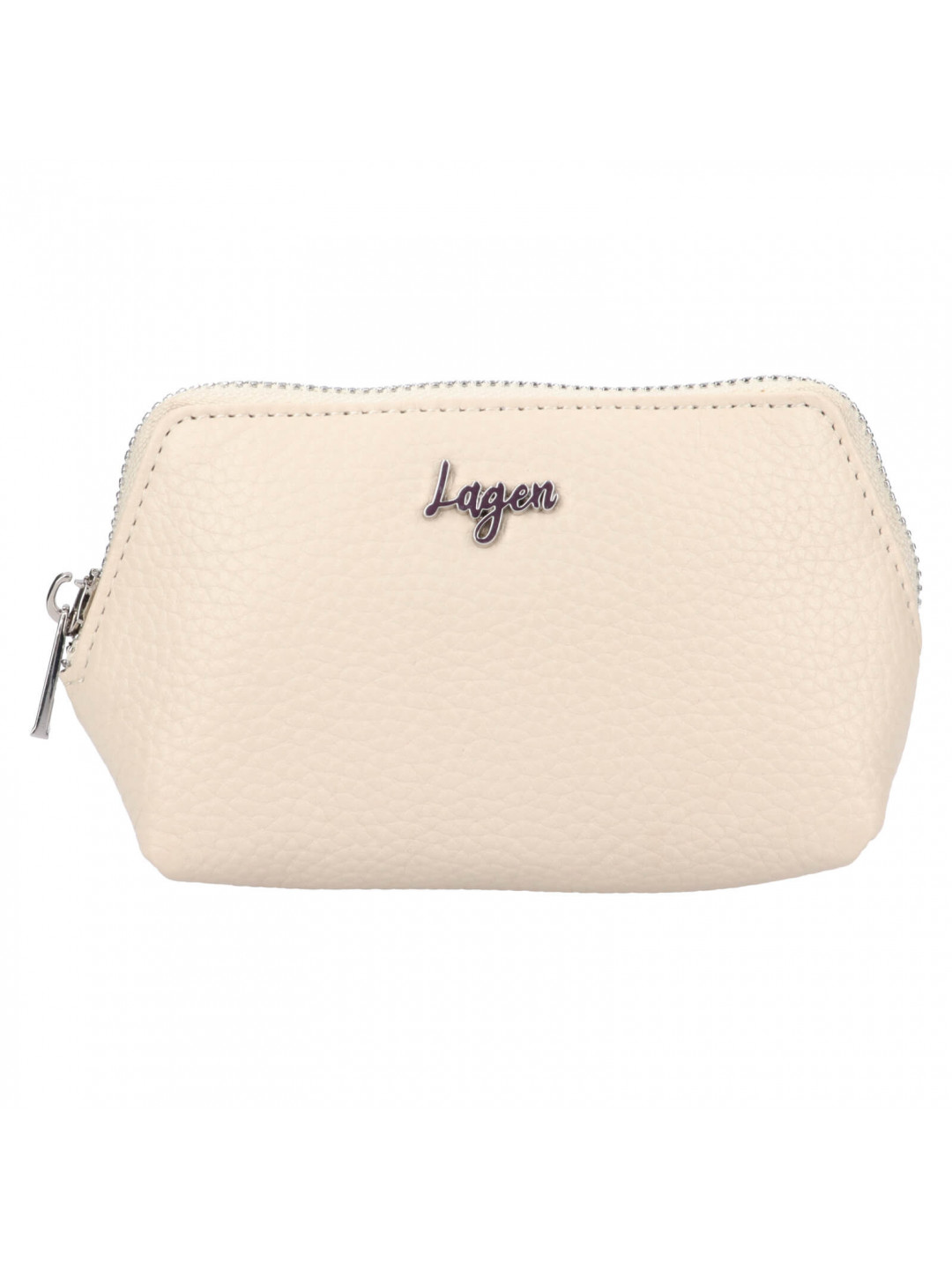 Dámská kožená peněženka s klíčenkou Lagen Leaura – krémová