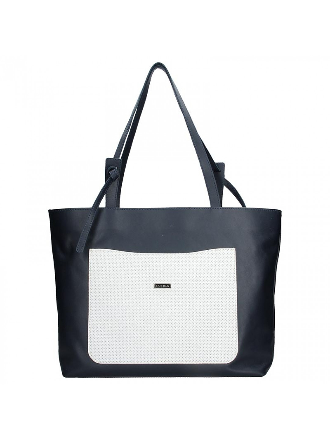 Dámská kožená kabelka Facebag Tera – modro-bílá