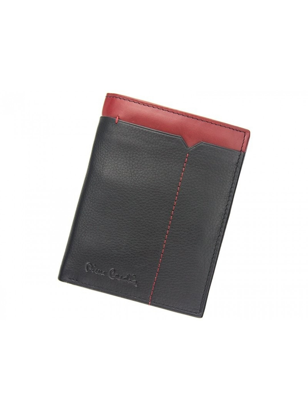 Pánská kožená peněženka Pierre Cardin Saturn – černo-červená
