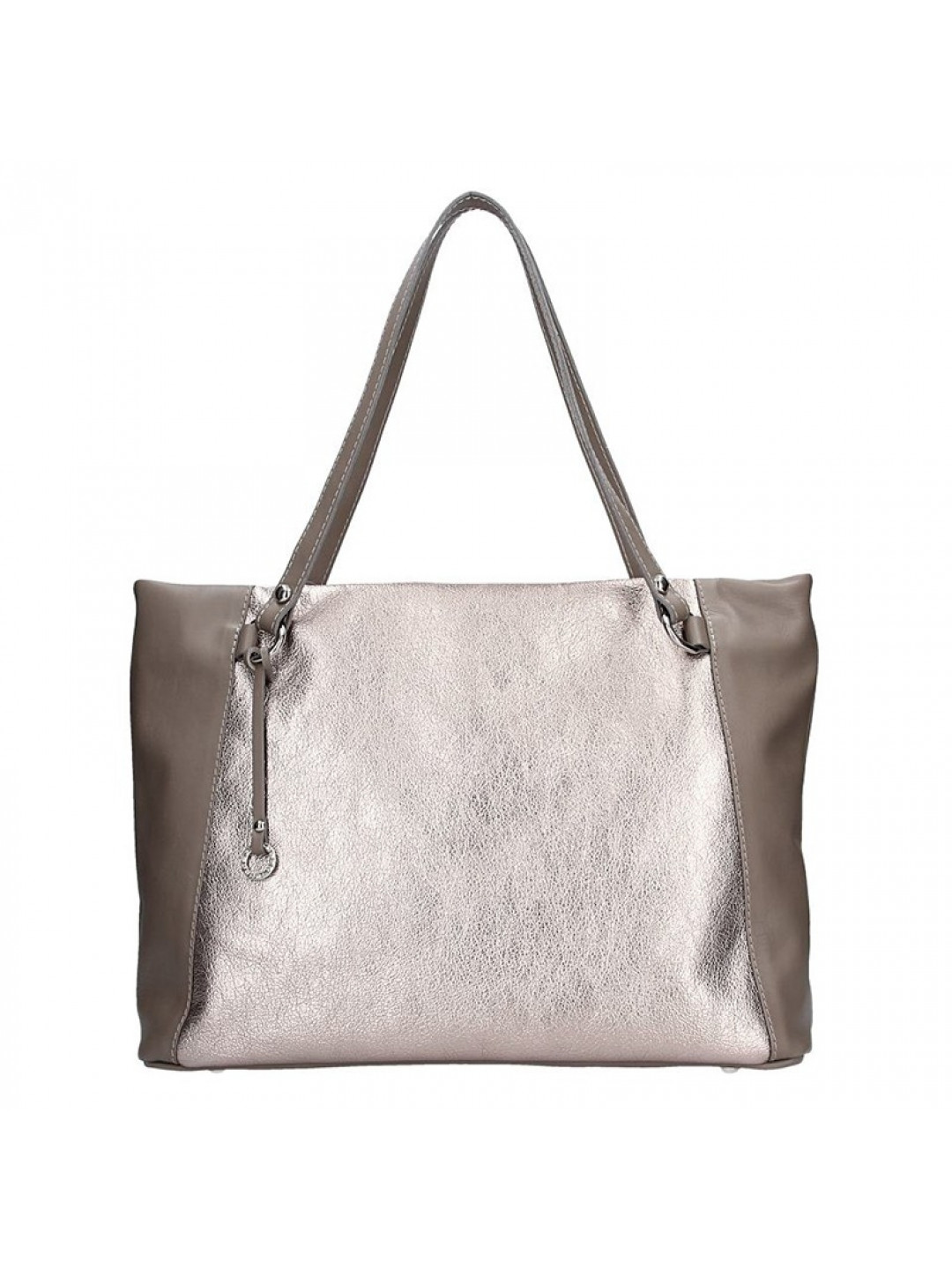 Dámská kožená kabelka Facebag Joana – stříbrná