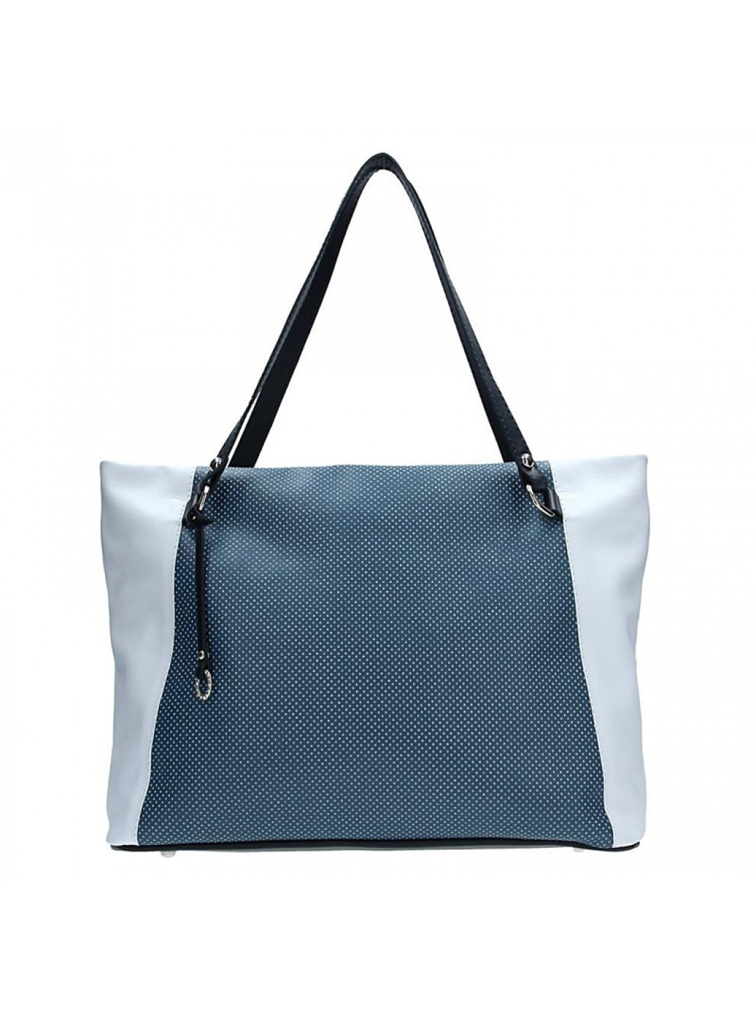 Dámská kožená kabelka Facebag Joana – modro-bílá