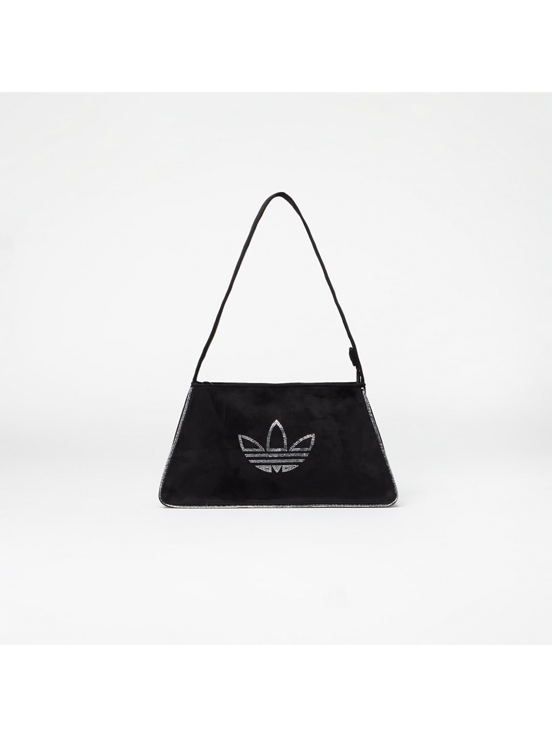 Adidas Rhinestones Fake Suede Shoulder Bag Black