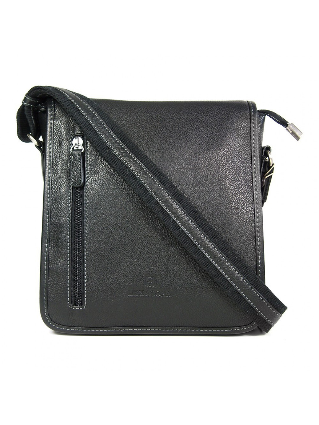 Pánská kožená taška přes rameno Hexagona 461326 – černá