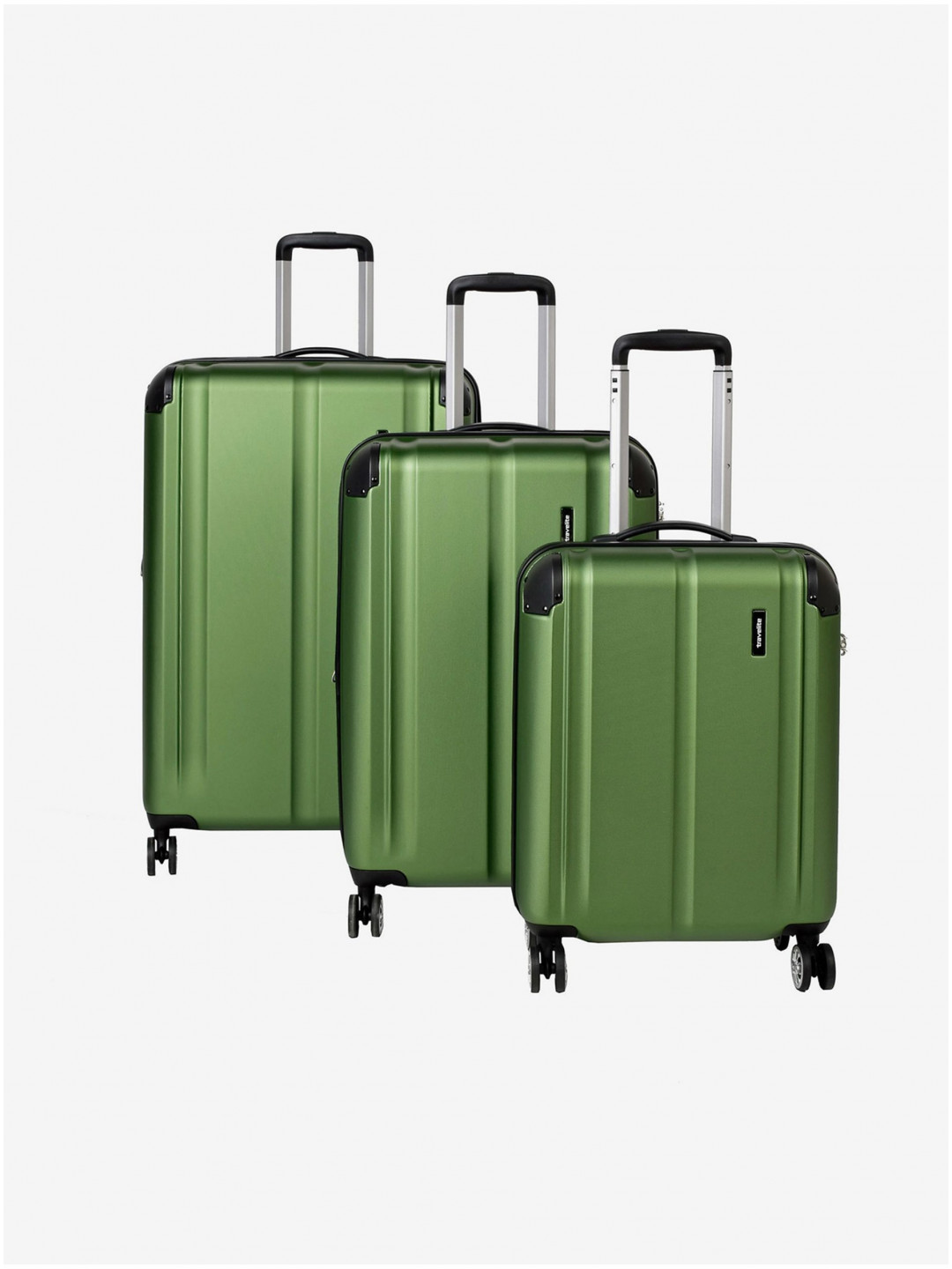 Sada tří zelených cestovních kufrů Travelite City 4w S M L Green