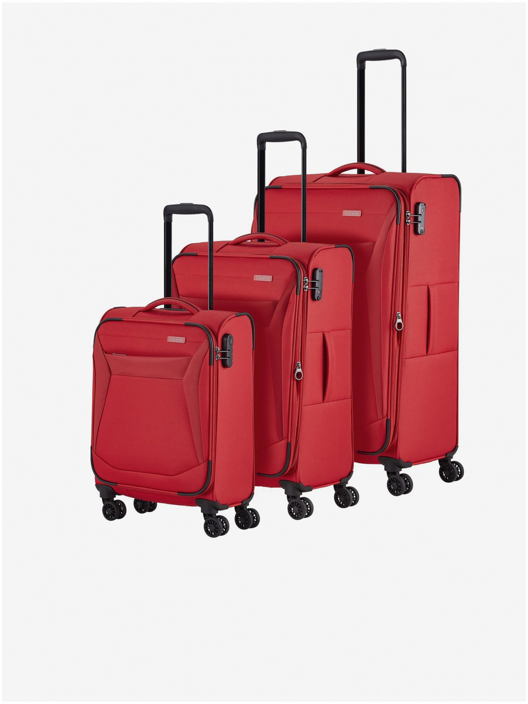 Sada tří cestovních kufrů v červené barvě Travelite Chios S M L