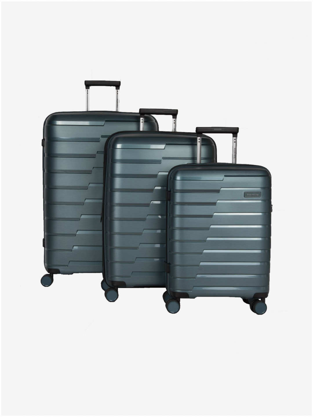Sada tří cestovních kufrů v petrolejové barvě Travelite Air Base S M L