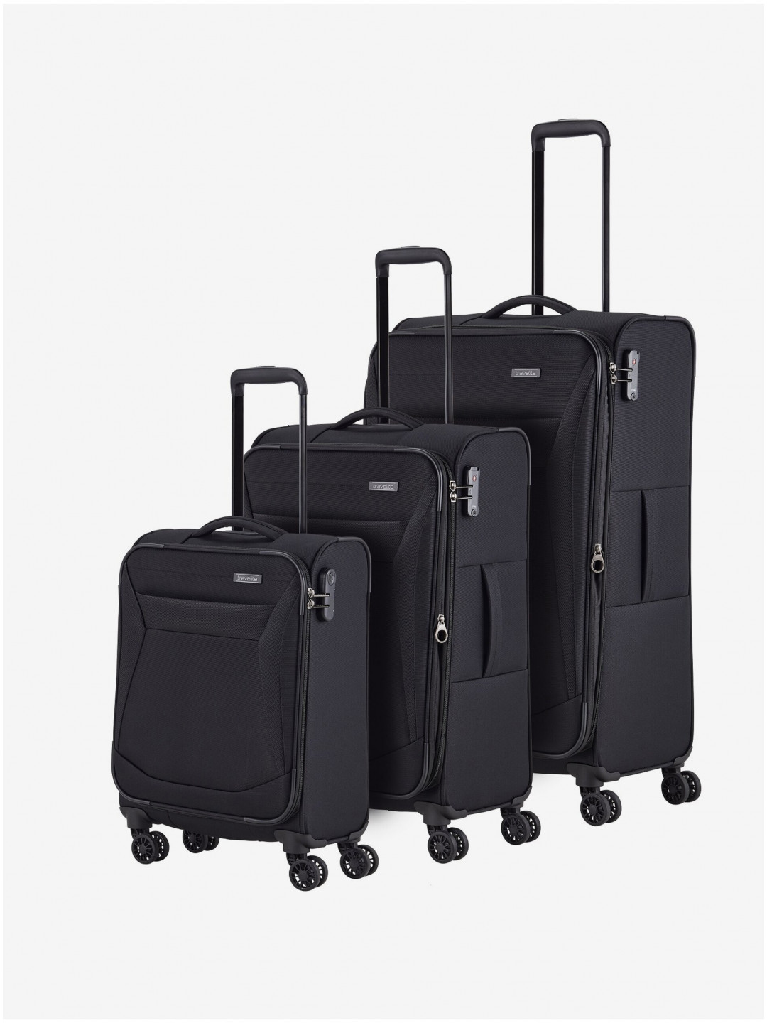 Sada tří cestovních kufrů v černé barvě Travelite Chios S M L Black