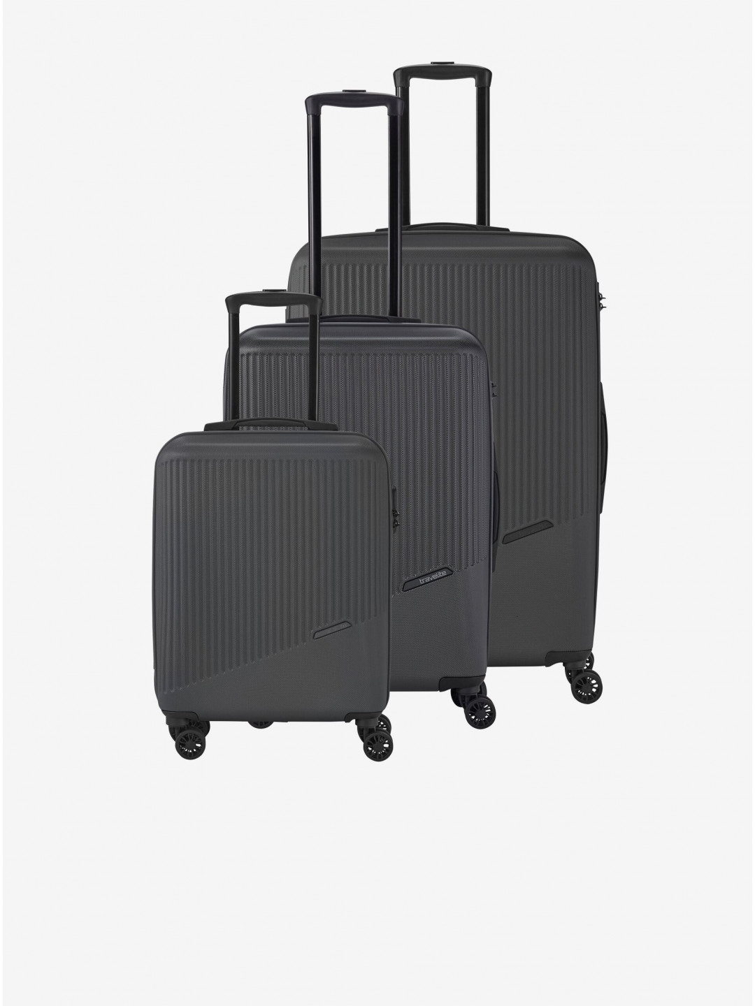 Sada tří cestovních kufrů v tmavě šedé barvě Travelite Bali S M L