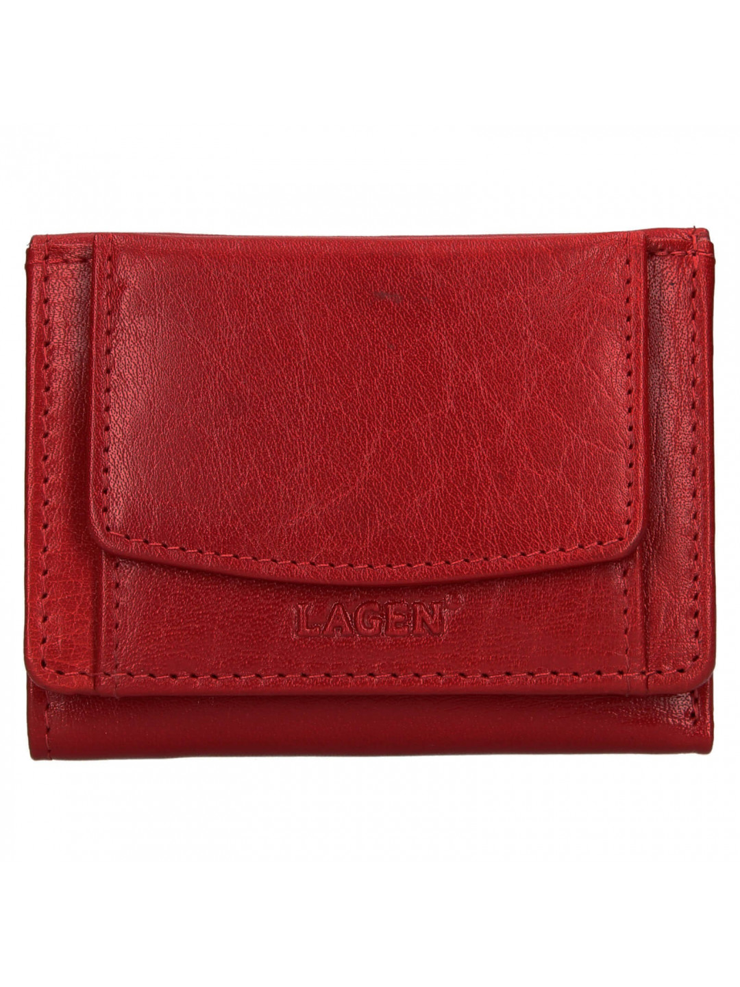 Dámská kožená slim peněženka Lagen Déborah – červená