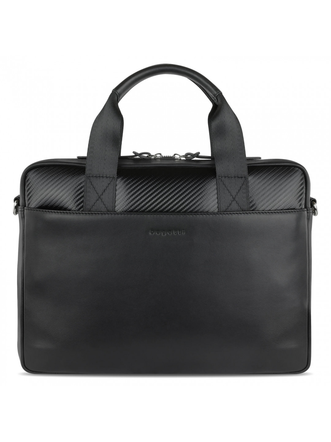 Pánská kožená taška na notebook Bugatti Lidn – černá