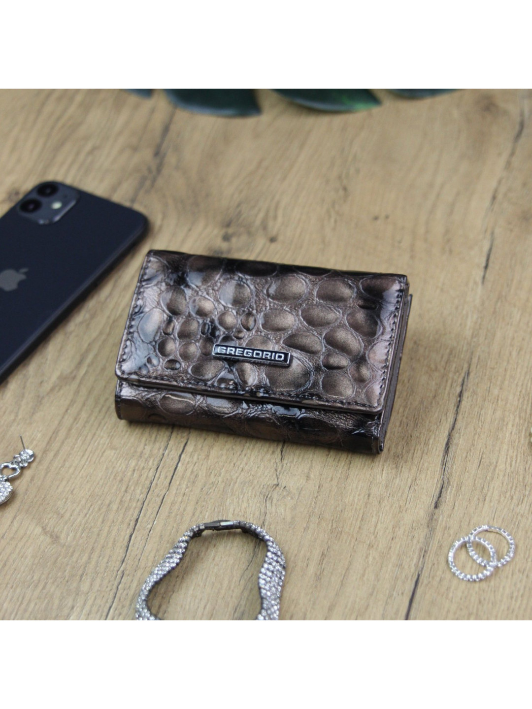 Dámská kožená peněženka šedo hnědá – Gregorio Abigail
