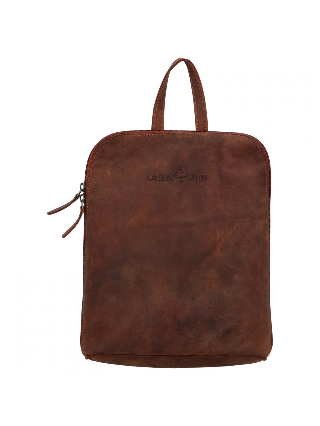 Dámský kožený batoh hnědý – Greenwood Sanply