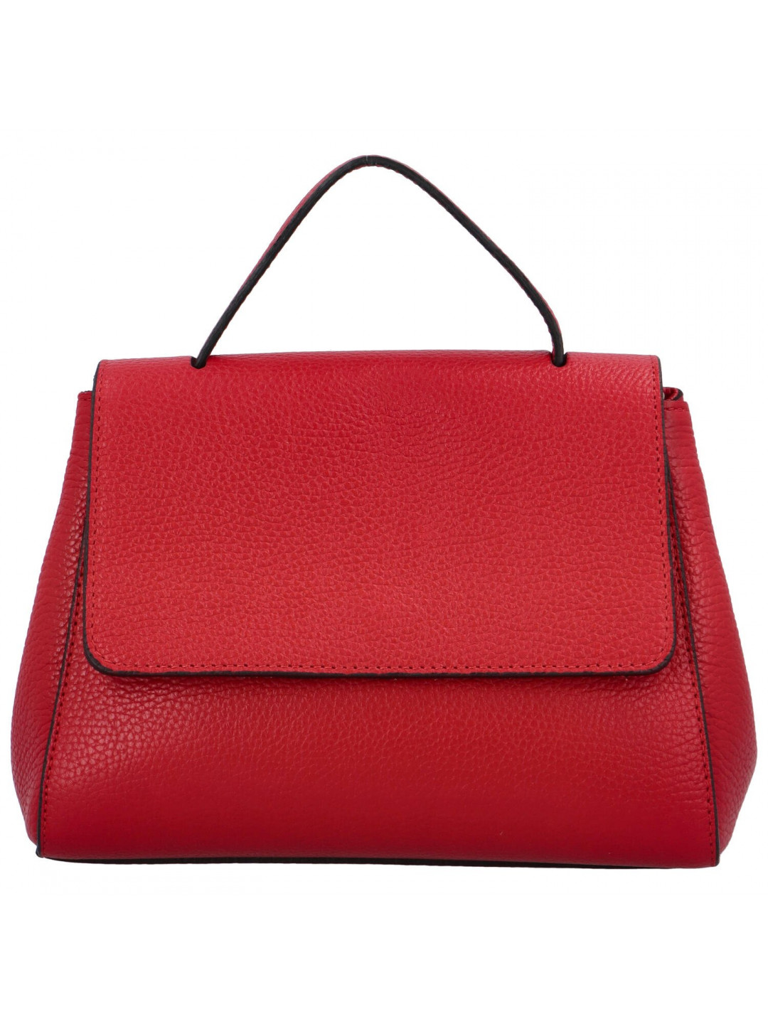 Dámská kožená kabelka do ruky červená – Delami Vera Pelle Fatismy