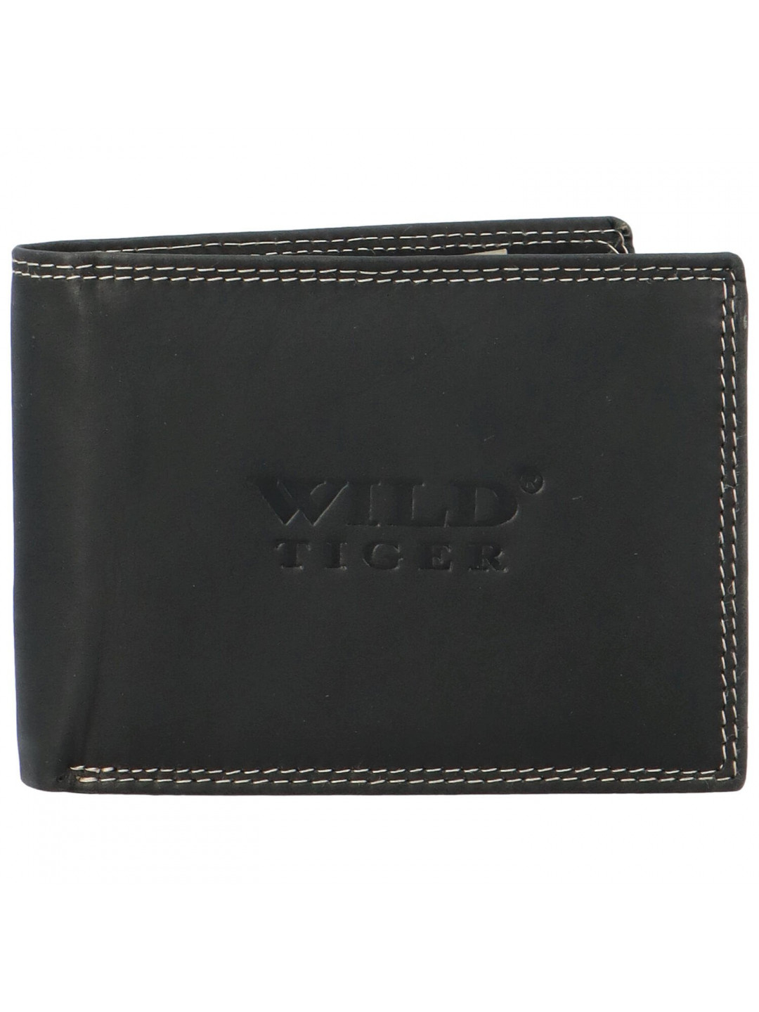 Pánská kožená peněženka černá – Wild Tiger Leonard