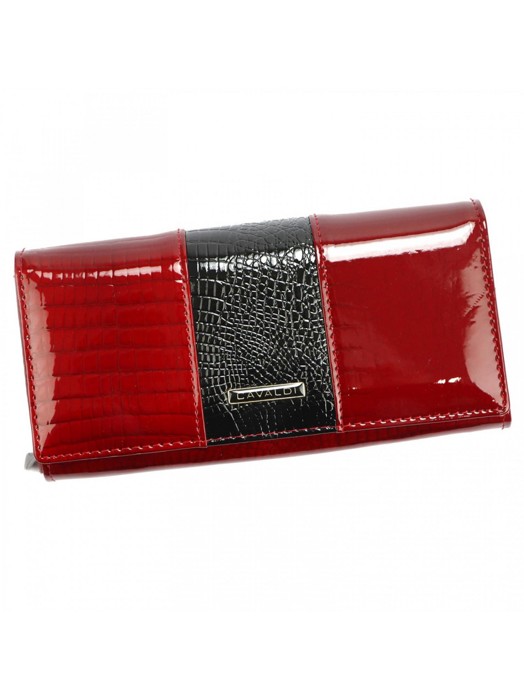 Dámská kožená peněženka červeno černá – Cavaldi Fluorenca