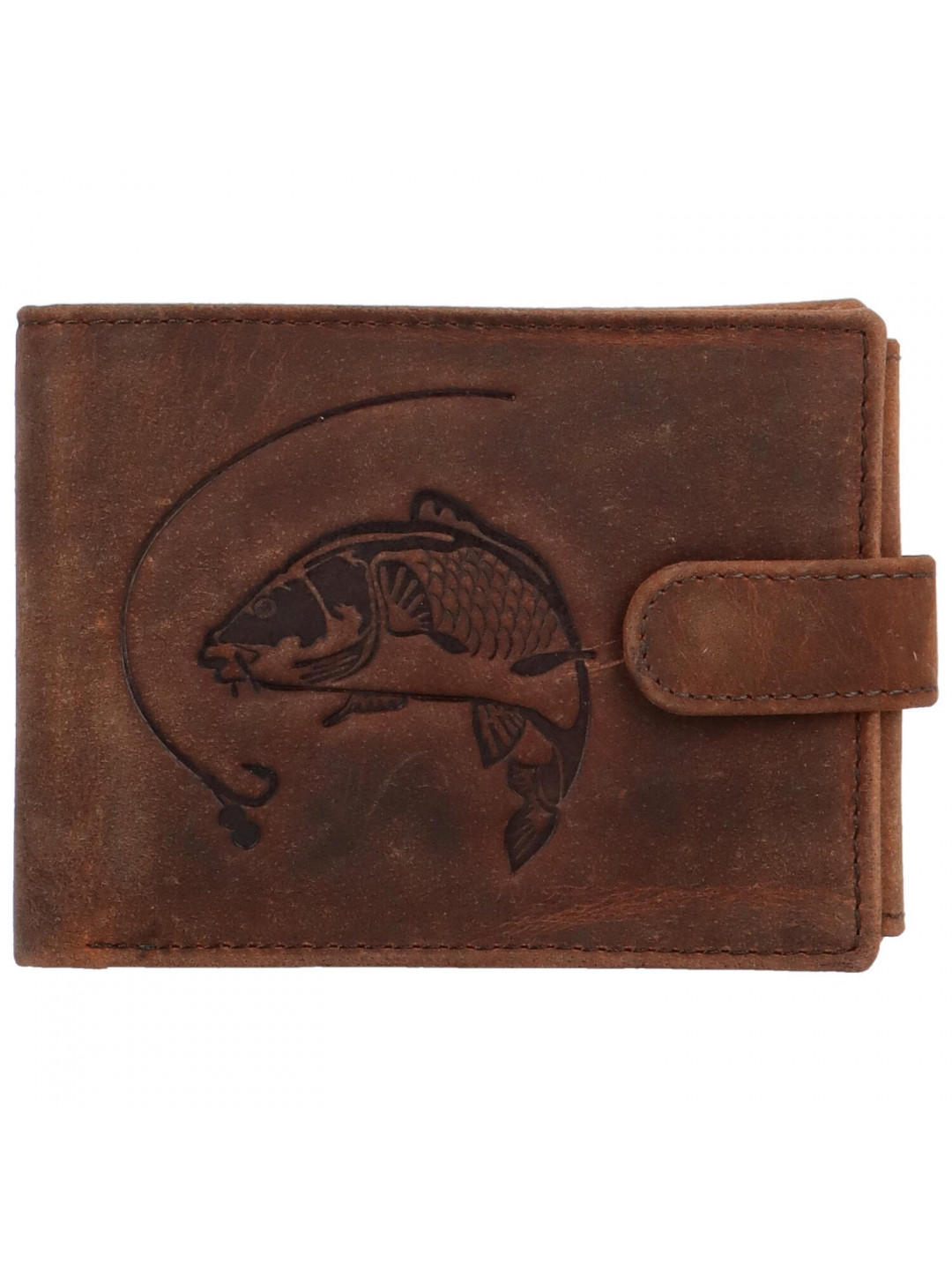 Pánská kožená peněženka hnědá – Bellugio Yeryss Ryba