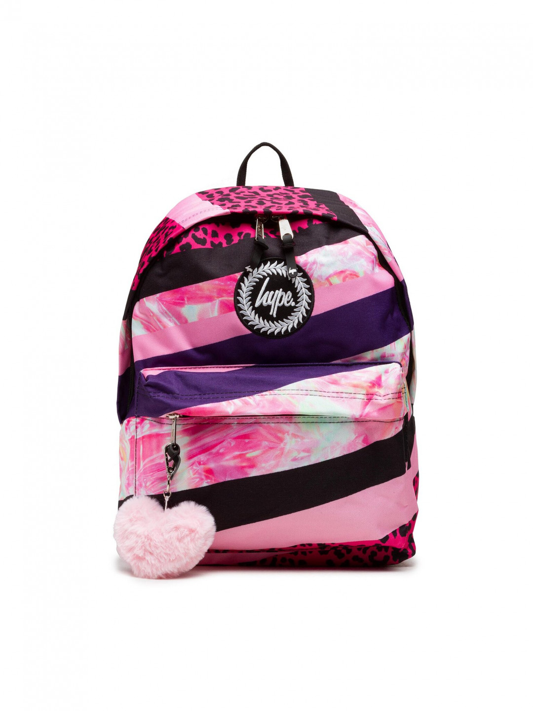 HYPE Batoh Dark Pink Stripe Crest Backpack YVLR-653 Růžová