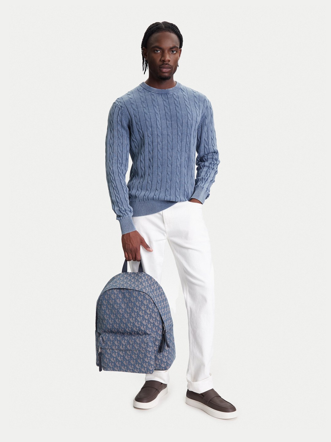 Batoh Calvin Klein Jeans Unstructured Monogram Backpack 4 LV04G3116G Modrá