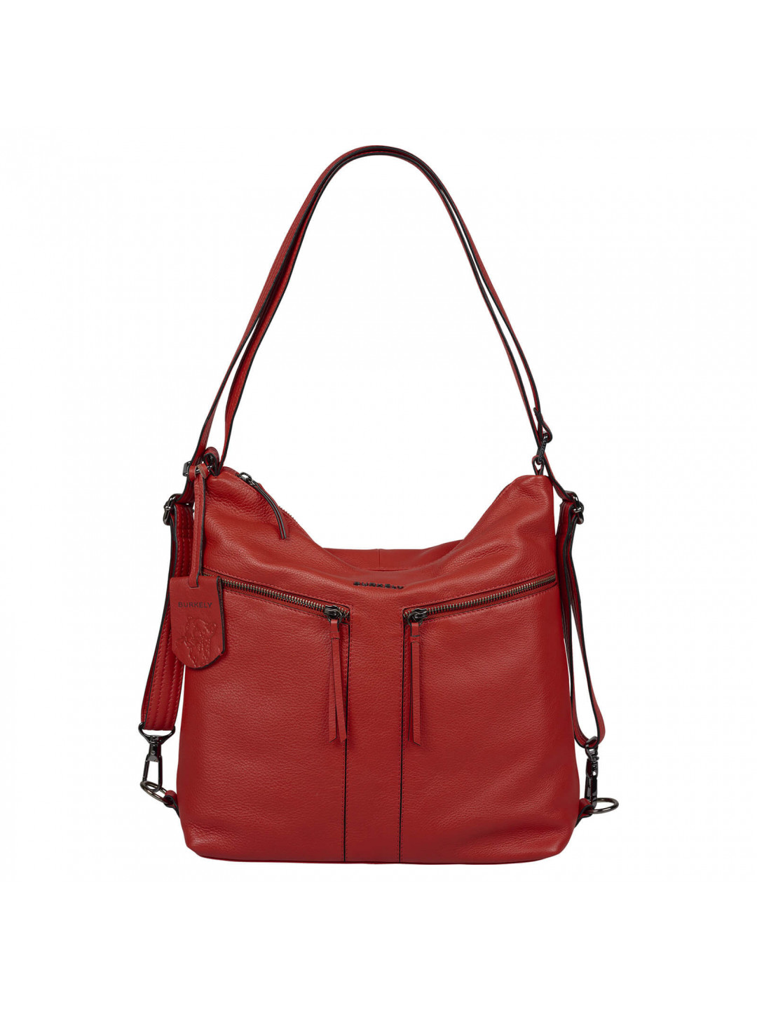 Dámská kožená batůžko kabelka Burkely Markets – červená