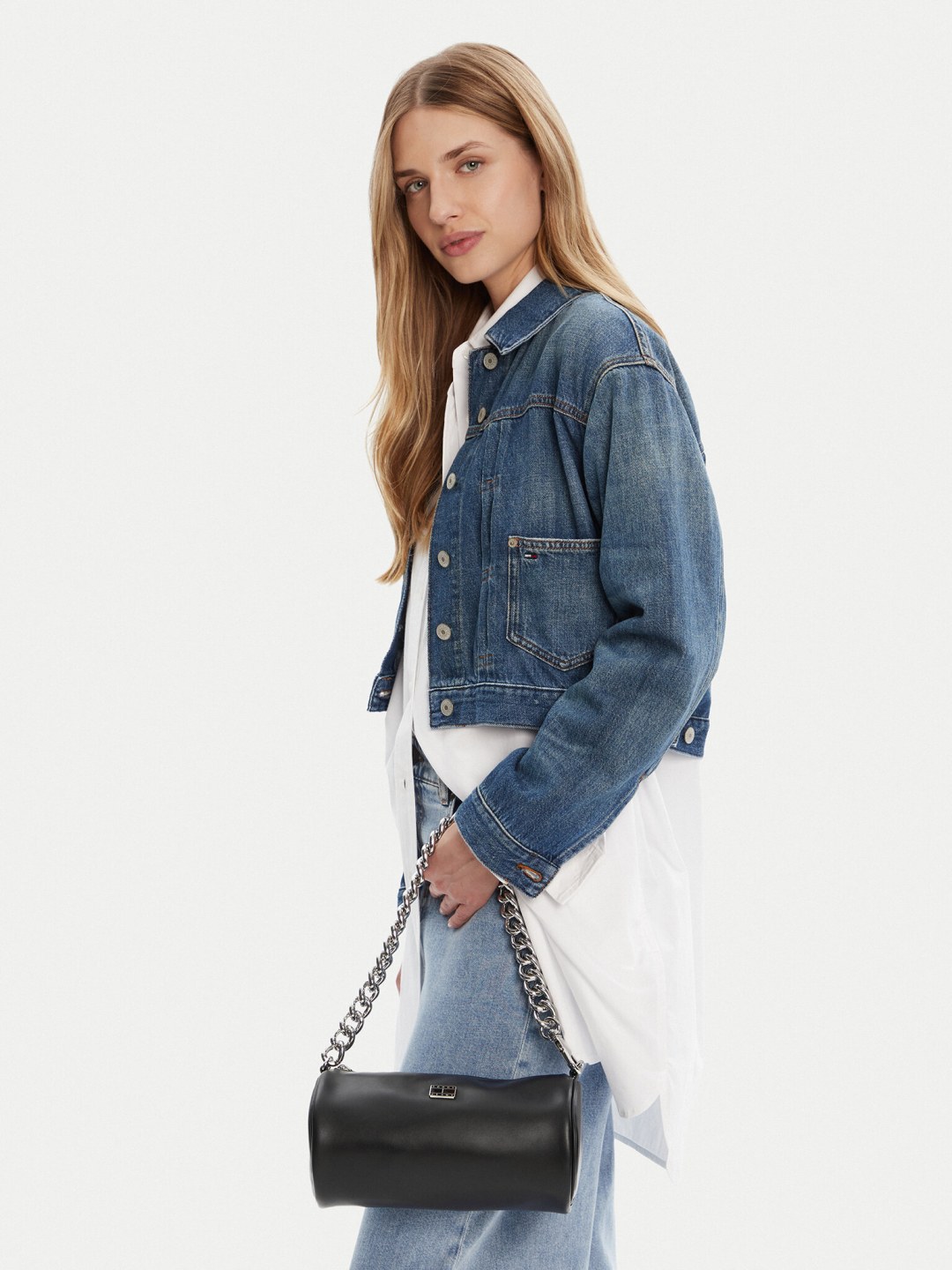 Kabelka Tommy Jeans Tjw Chain Shoulder Bag AW0AW17893 Černá
