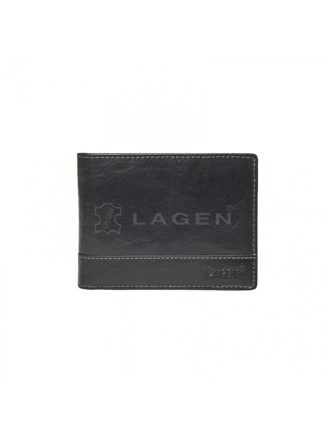 Lagen Pánská peněženka kožená LM 64665 T Černá