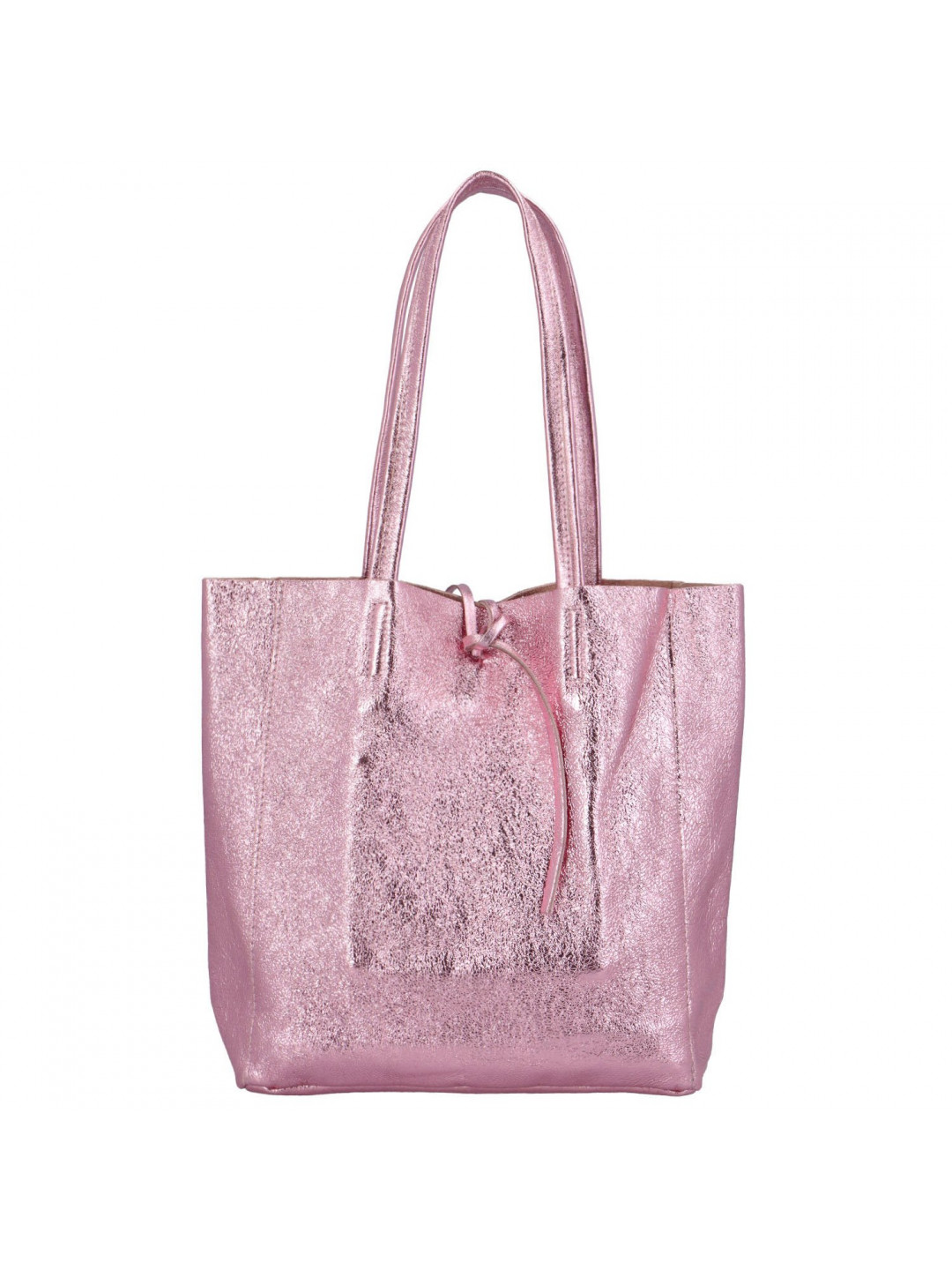 Dámská kožená kabelka růžová – Delami Vera Pelle Ernesta