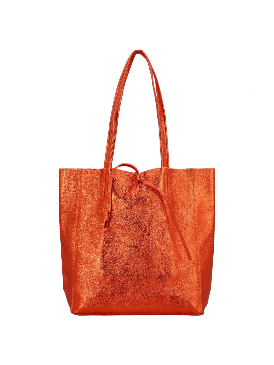 Dámská kožená kabelka oranžová – Delami Vera Pelle Ernesta