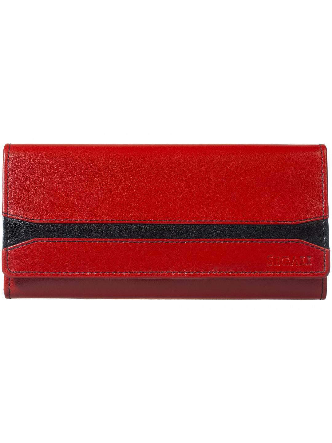SEGALI Dámská kožená peněženka 2025 A red black