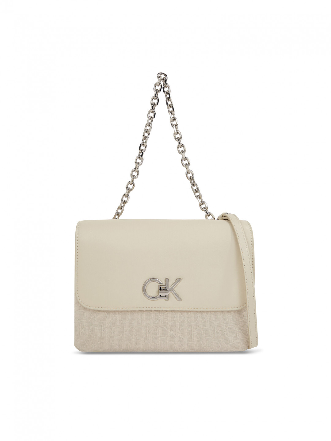 Calvin Klein Kabelka Re-Lock Double Gusett Bag Jcq K60K611877 Écru