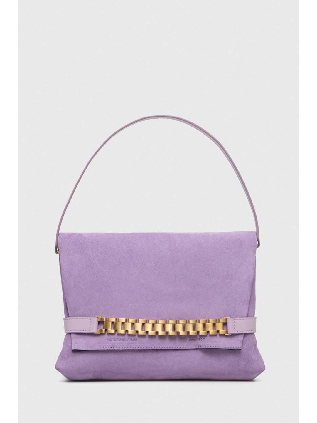 Semišová kabelka Victoria Beckham fialová barva