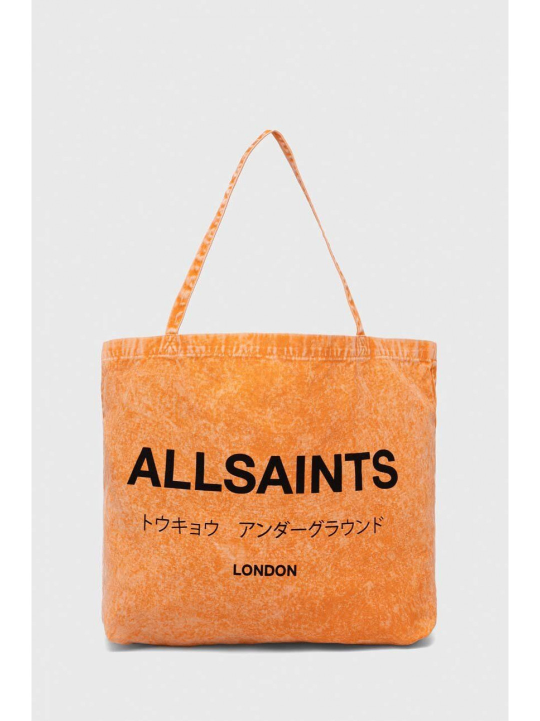 Bavlněná taška AllSaints oranžová barva