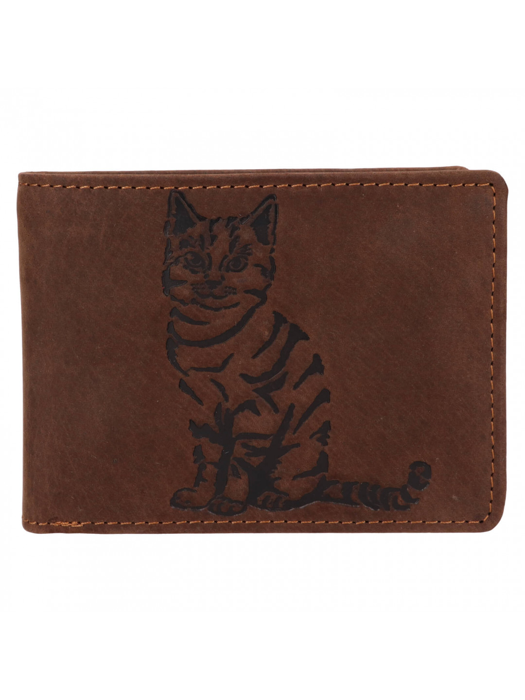 Pánská kožená peněženka Lagen Cat – hnědá