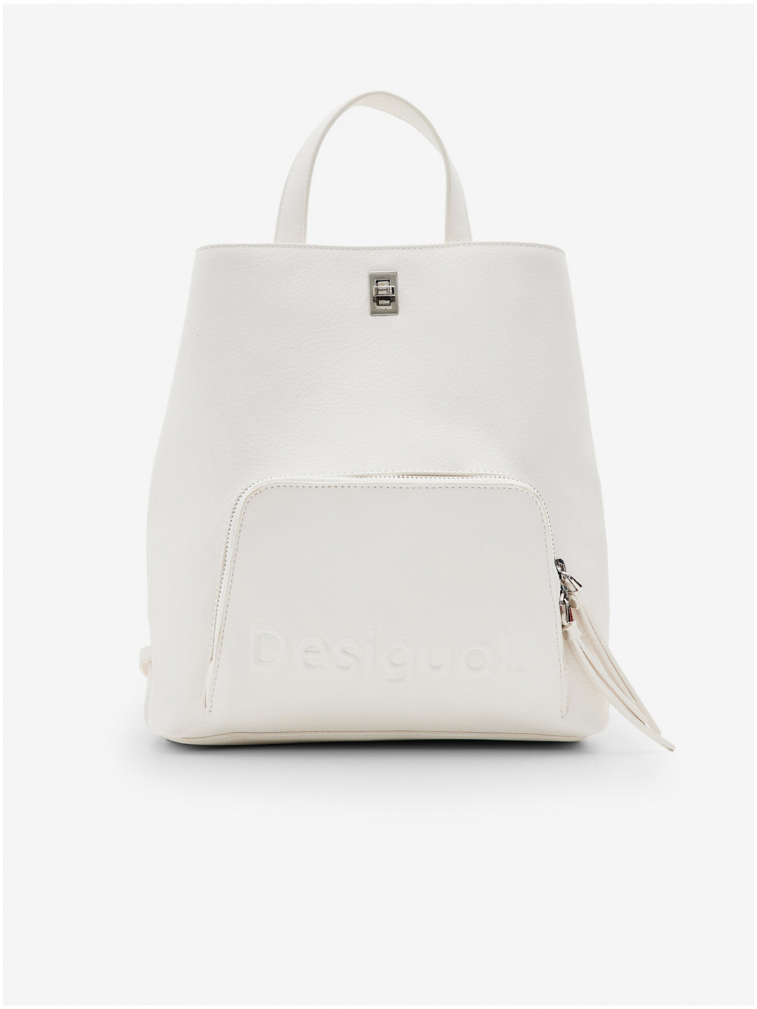 Bílý dámský batoh kabelka Desigual Half Logo 24 Sumy Mini